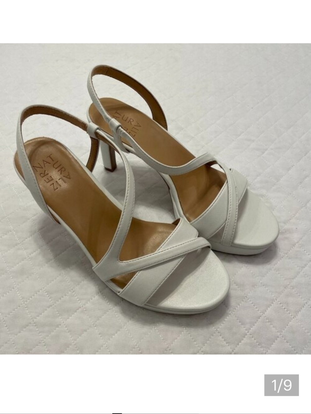 White Naturalizer 7.5W Women's Abby Strappy Platform Sandals
